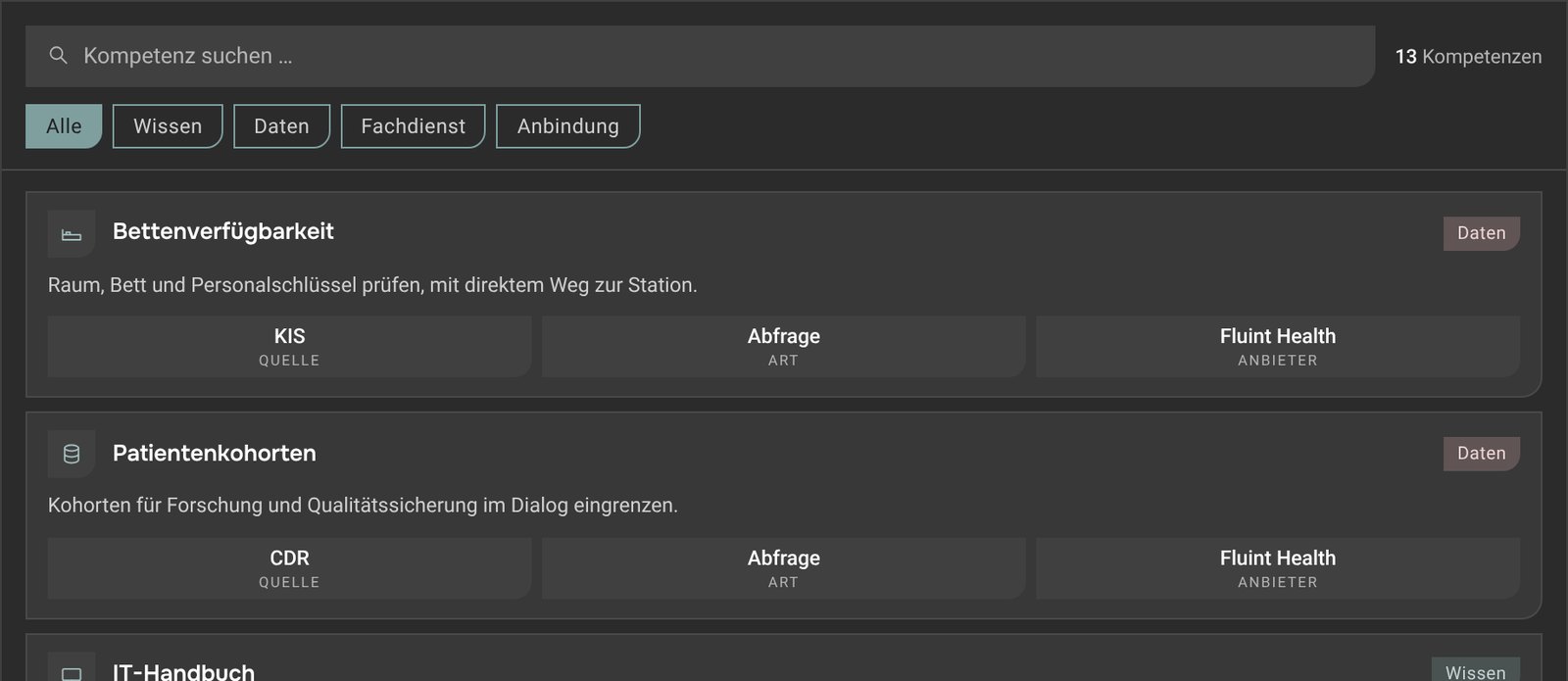 lunéa skill library: search, category filters and skill cards